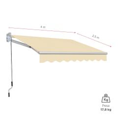 Toldo con brazo retractil Terrazas 4x2.5 Mts Beige