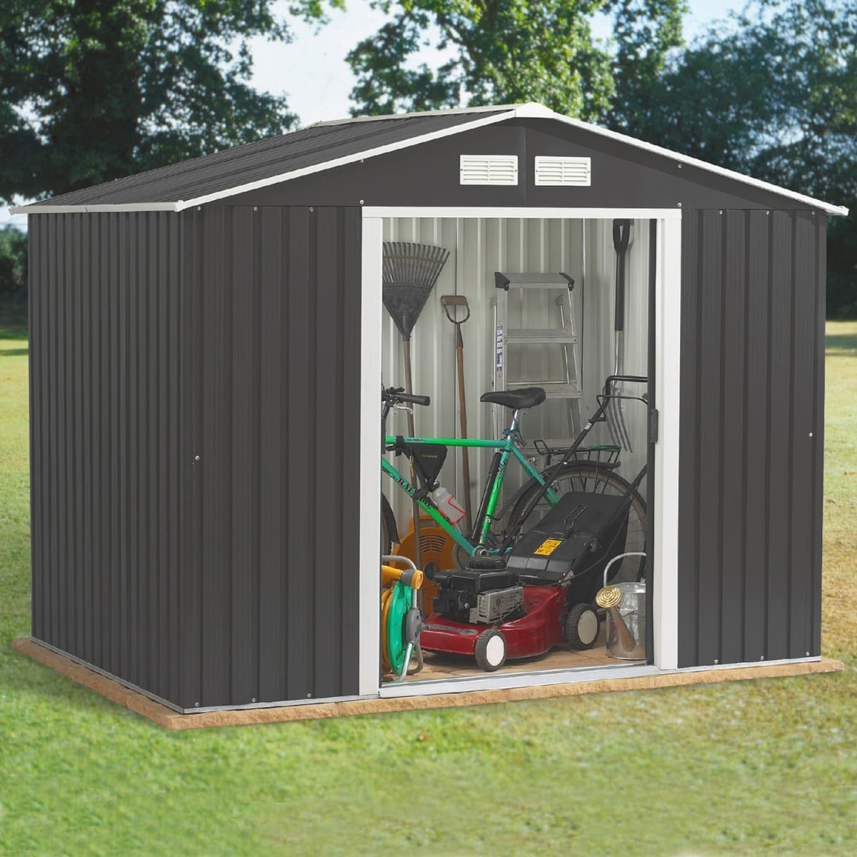 Bodega de Jardín Gris 195x195x125 cm | Homeclaf
