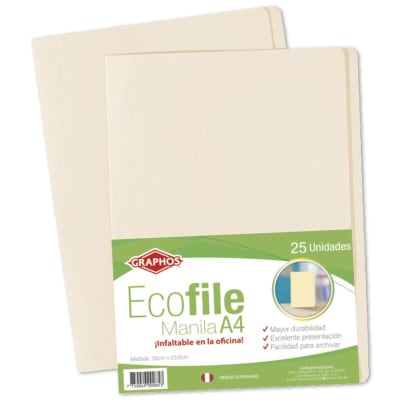 FILE MANILA A4 ECOFILE PQX25