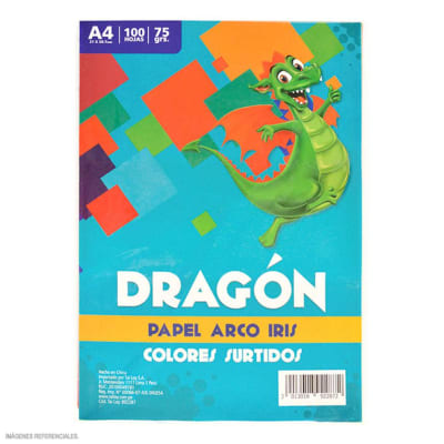 PAPEL ARCO IRIS 75/70G A4 100H SURT DRAG