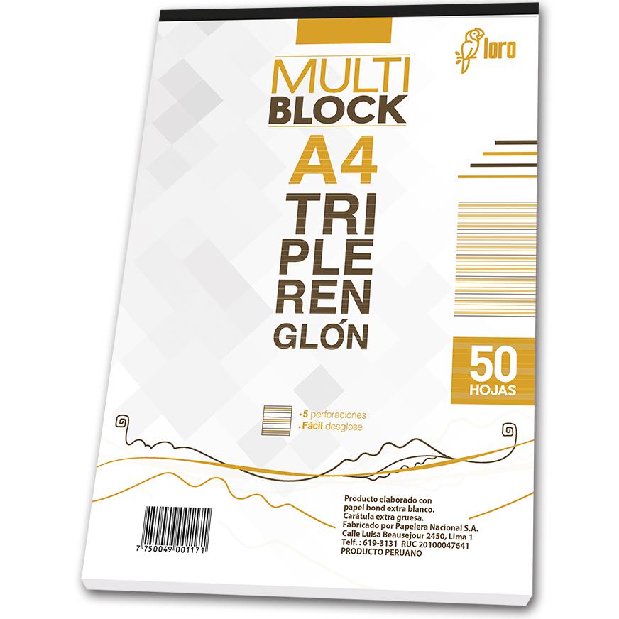 BLOCK A4 50H TRENG DIS LORO | Útiles Ayllu