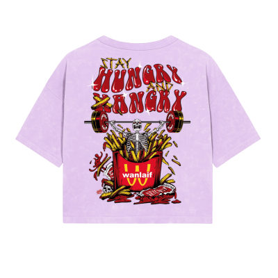 CROP C/MANGAS WANLAIF - ACID WASH LILA