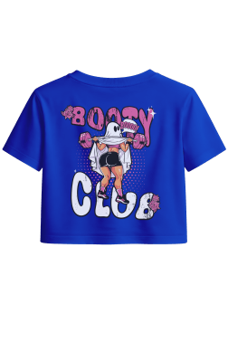 CROP C/MANGAS BOOTY CLUB - AZUL