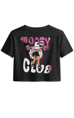 CROP C/MANGAS BOOTY CLUB - NEGRO