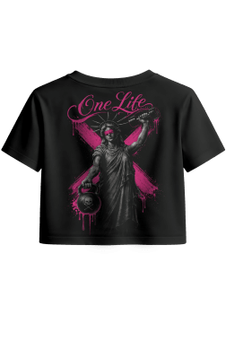 CROP C/MANGAS LIBERTY - NEGRO