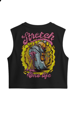 CROP S/MANGAS CHICLE - NEGRO