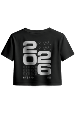 CROP C/MANGAS HYBRID ATHLETIC - NEGRO