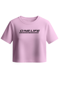 CROP C/MANGAS LOGO NEGRO - ROSADO