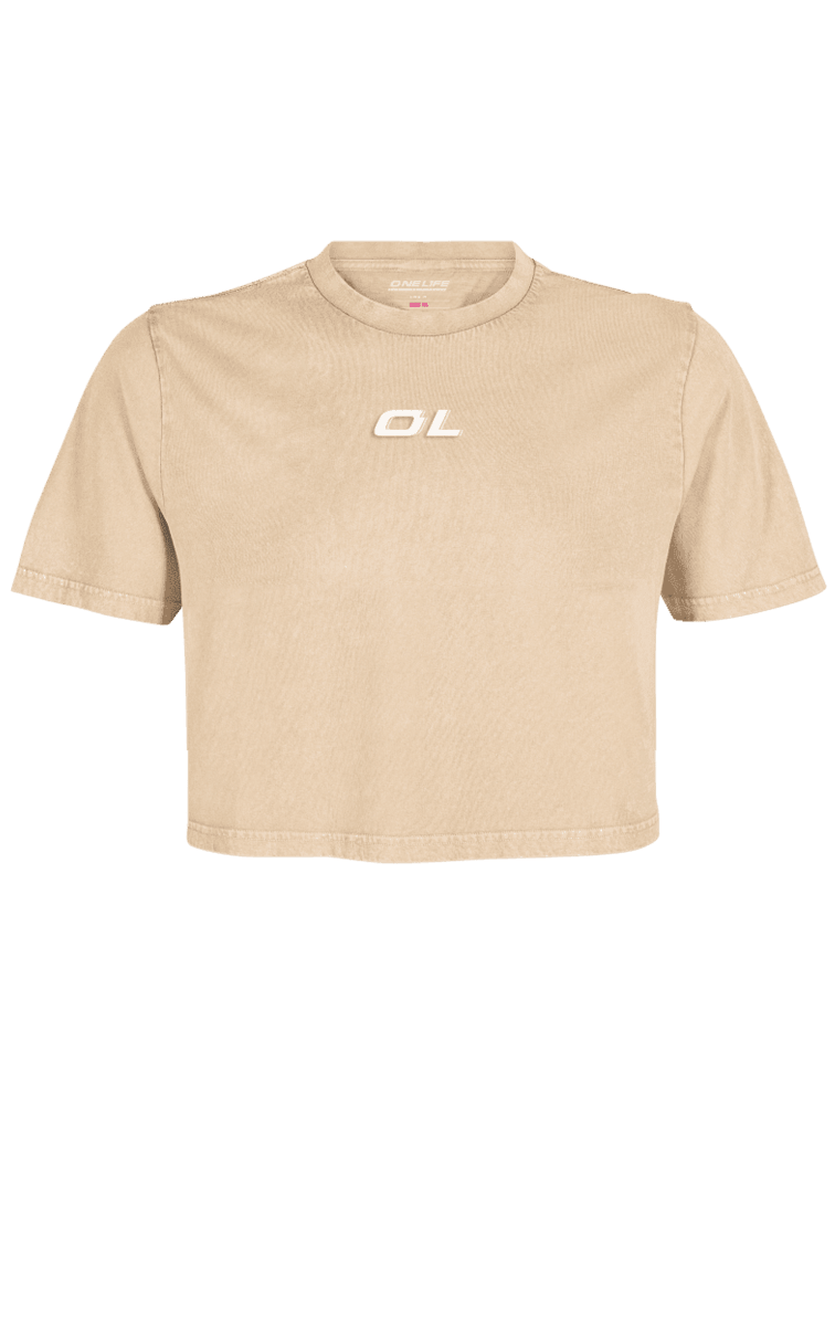 CROP C/MANGAS ACID MINIMAL - BEIGE1