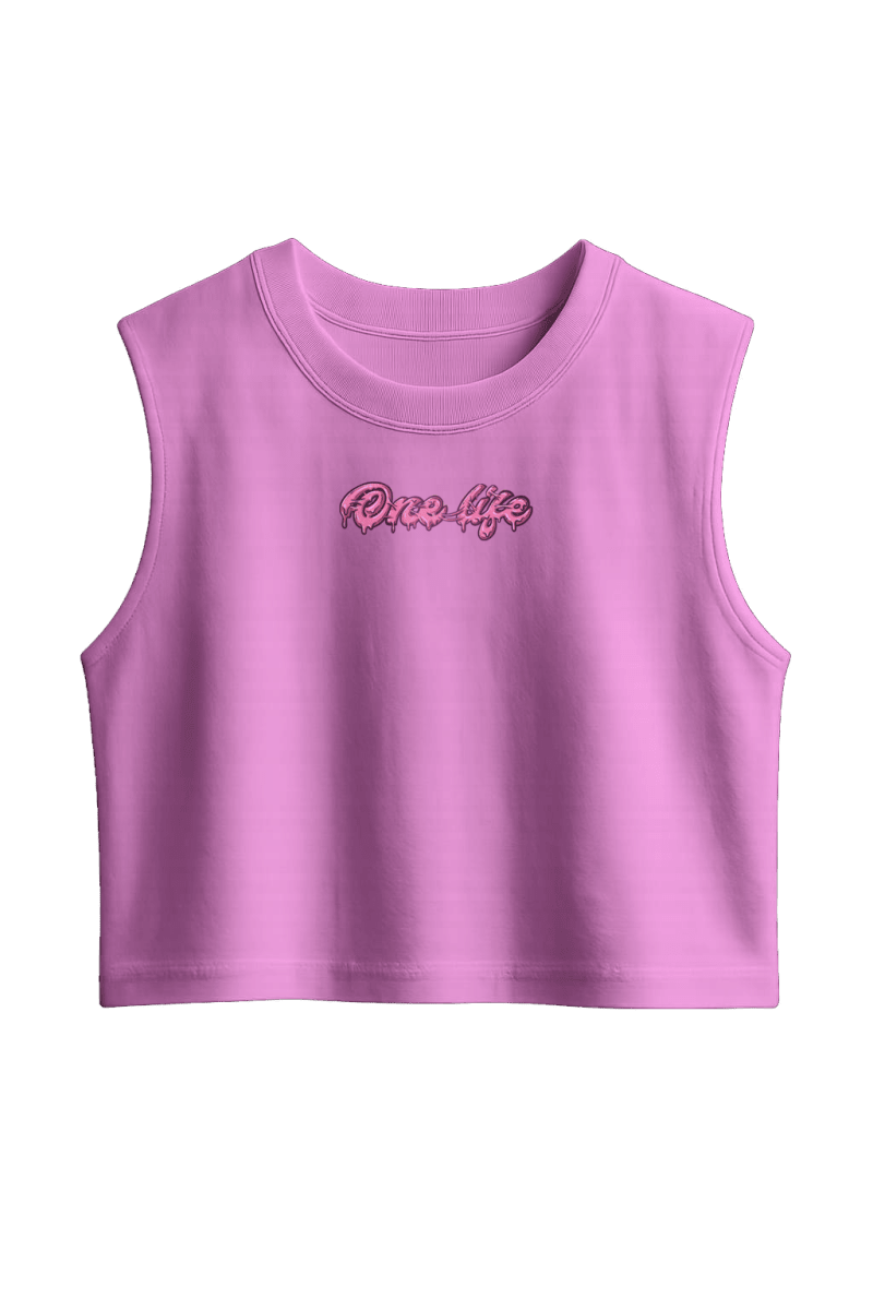 CROP S/MANGAS CHICLE - ROSADO1