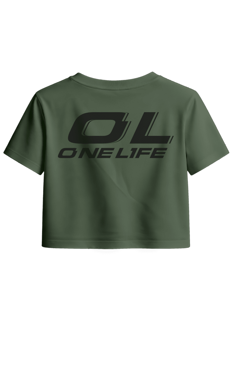 CROP C/MANGAS LOGO NEGRO - MILITAR2