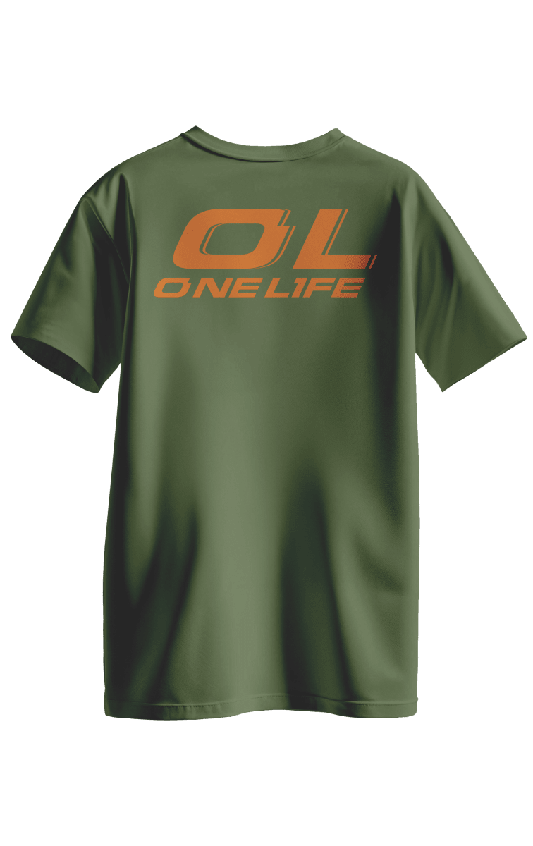 POLERA POLO LOGO NARANJO - MILITAR2