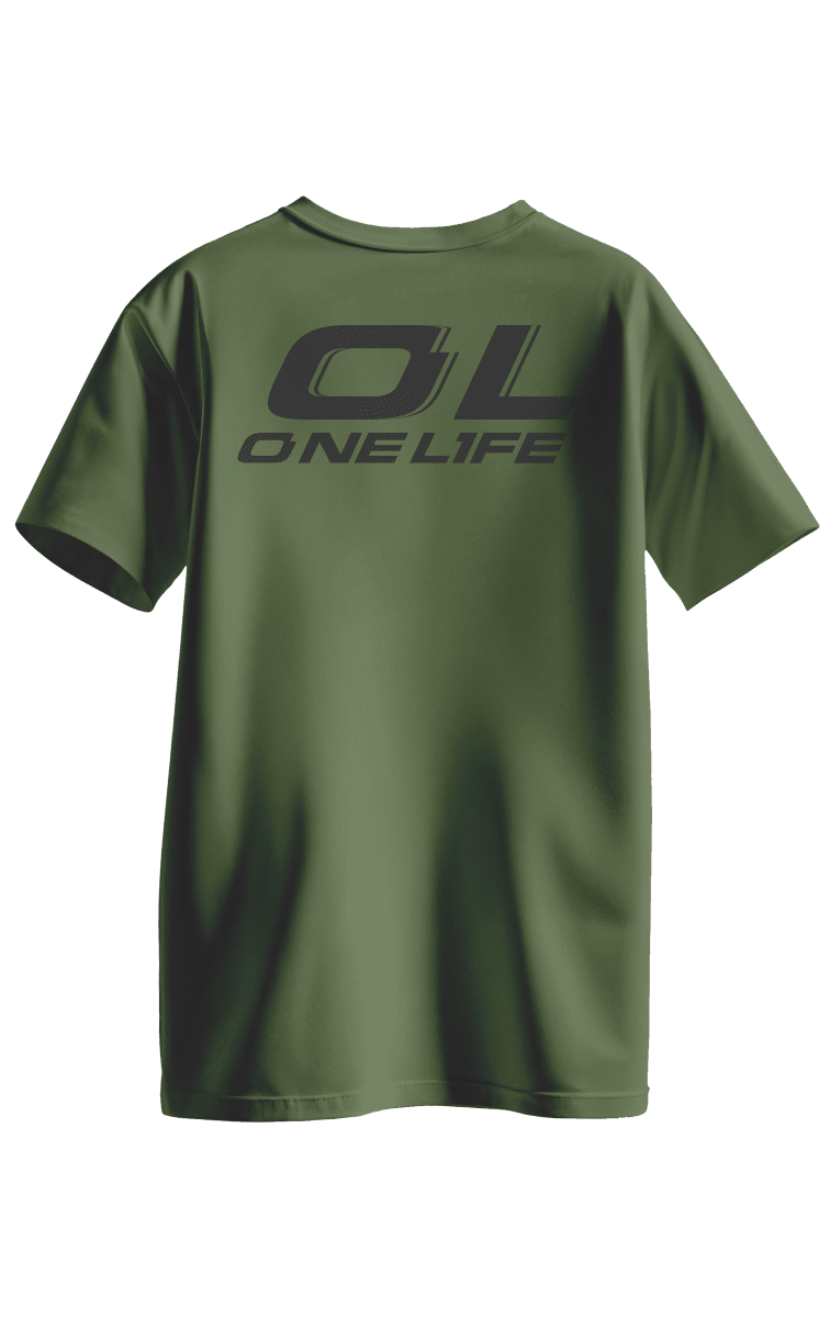 POLERA POLO LOGO NEGRO - MILITAR2