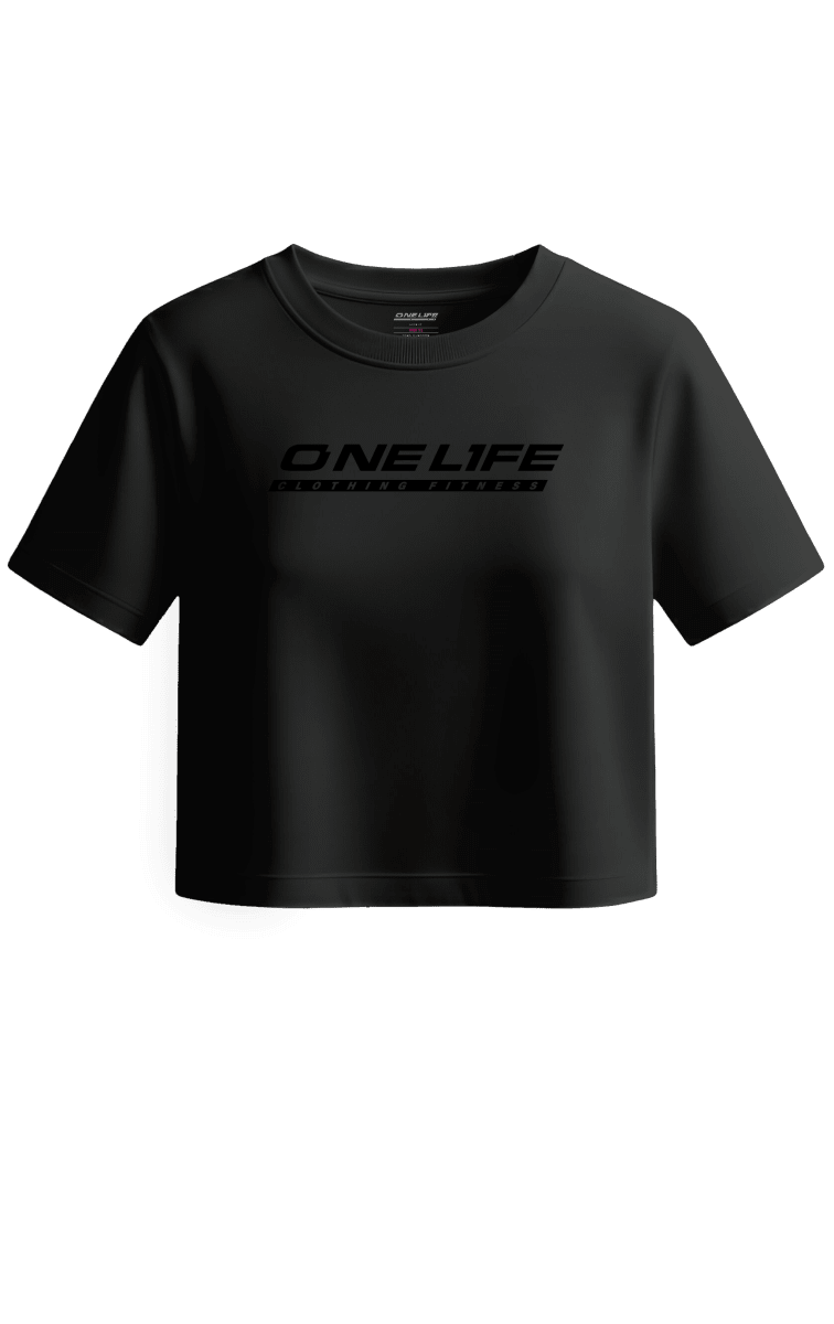 CROP C/MANGAS LOGO NEGRO - NEGRO1