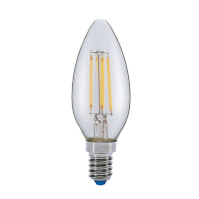 Ampolleta Led Filamento Vela 4W Luz Cálida E14 y E27
