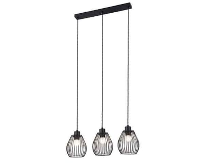 Lámpara Colgante Beas 3 Luces Negro Mate