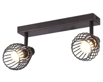 Foco Sobrepuesto Beas 2 Luces Metal Negro Mate