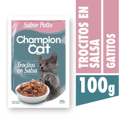 CHAMPION CAT 100 GRS. POUCH GATITO POLLO