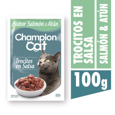 CHAMPION CAT 100 GRS. POUCH SALMON Y ATUN1