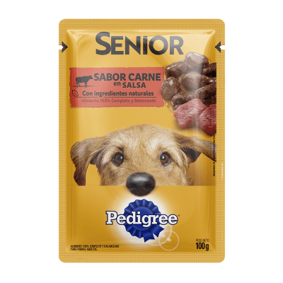 PEDIGREE 100 GRS. POUCH. ADULTO +7 CARNE