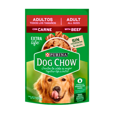 DOG CHOW 100 GRS. POUCH ADULTO TODOS LOS TAMAÑOS-CARNE1