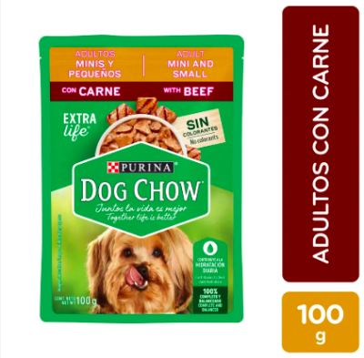 DOG CHOW 100 GRS. POUCH ADULTO MINI&PEQ CARNE1