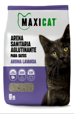 MAXI CAT ARENA AGLUTINANTE LAVANDA 10 KG.