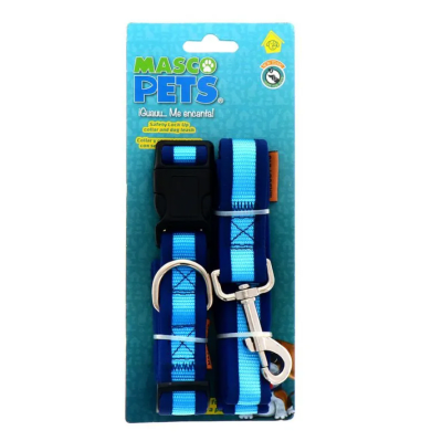 MASCO PETS COLLAR CON CORREA CELESTE