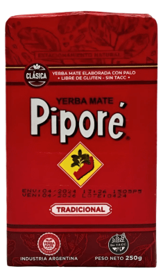 PIPORE 250 GRS YERBA MATE C/PALO (ROJA)