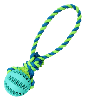 MP BOLA CON DIENTES Y CUERDA 7X28 CM (CAUCHO)
