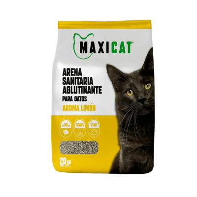 MAXI CAT ARENA AGLUTINANTE LIMON 20 KG