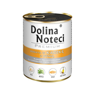 DOLINA NOTECI DOG 800 GRS. LATA  PATO CON CALABAZA1
