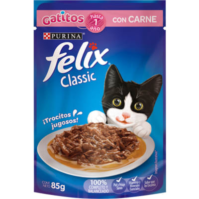 FELIX 85 GRS. POUCH GATITO CARNE