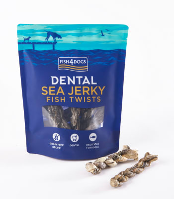 FISH4DOGS 100 GRS. SNACK DENTAL SEA JERKY FISH TWIST