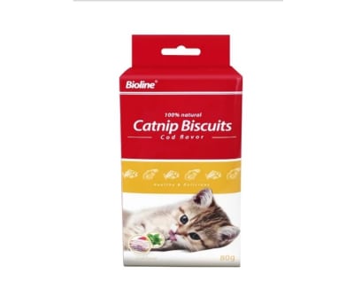 BIOLINE 80 GRS GALLETAS DE CATNIP Y BACALAO