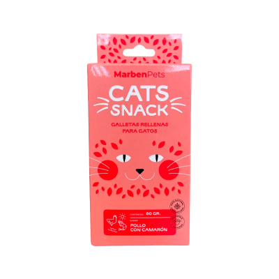 CATS SNACK GALLETAS RELLENAS SABOR POLLO CON CAMARON