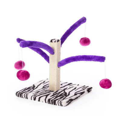 RASGUÑADOR CON RESORTES Y BOLAS DE FELPAS