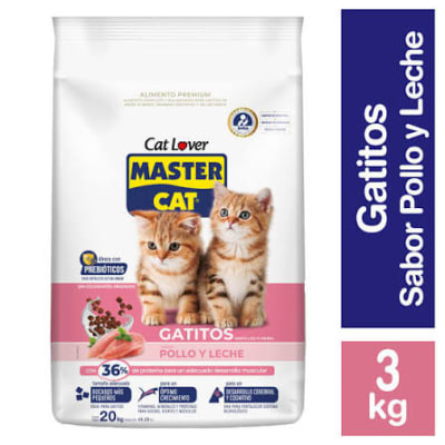 MASTER CAT  GATITO POLLO CARNE LECHE 3 KG.