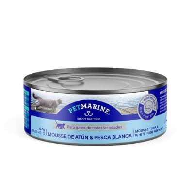 PET MARINE 156 GRS. GATO LATA MOUSSE ATUN PESCA BLANCA