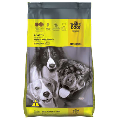 THREE DOGS ORIGINAL ADULTO R. MEDIANA/GRNDE 20 KG.