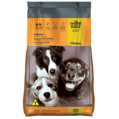 THREE DOGS ORIGINAL CACHORRO R. MEDIANA/GRNDE 10 KG.