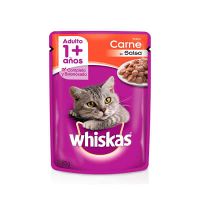 WHISKAS 85 GRS. POUCH CARNE