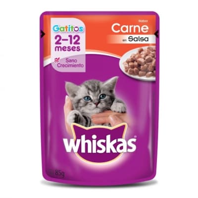 WHISKAS 85 GRS. POUCH GATITO CARNE