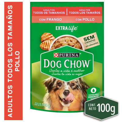 DOG CHOW 100 GRS. POUCH ADULTO TODOS LOS TAMAÑOS-POLLO