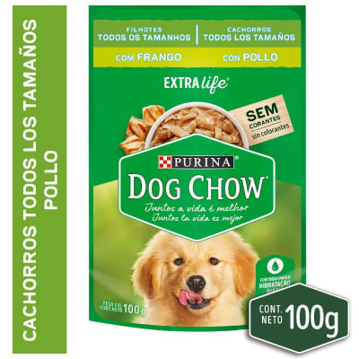 DOG CHOW 100 GRS. POUCH CACHORRO TODOS LOS TAMAÑOS-POLLO