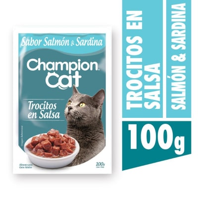 CHAMPION CAT 100 GRS. POUCH SALMON Y SARDINA