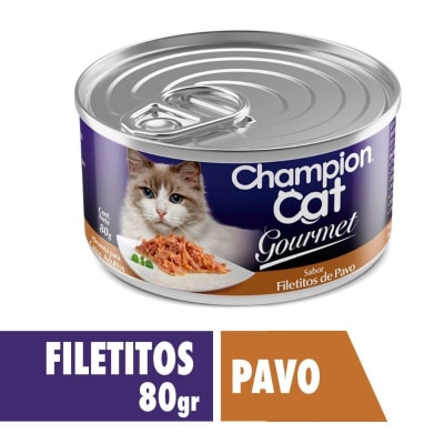 CHAMPION CAT 80 GRS. LATA GOURMET FILETITOS DE PAVO