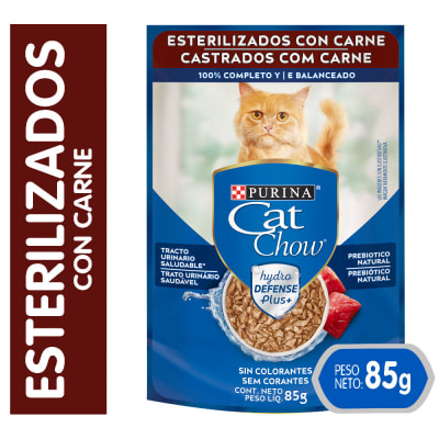 CAT CHOW 85 GRS POUCH ESTERILIZADO CARNE1
