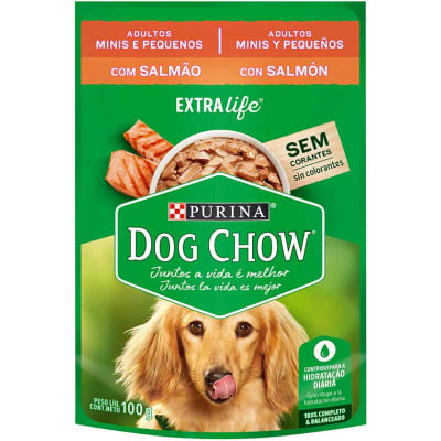DOG CHOW 100 GRS. POUCH ADULTO MINI & PEQ SALMON