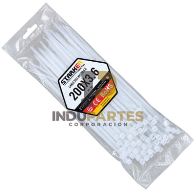 Cintillo Blanco P/ Cable 200x3.6 mm (Nylon 6.6)